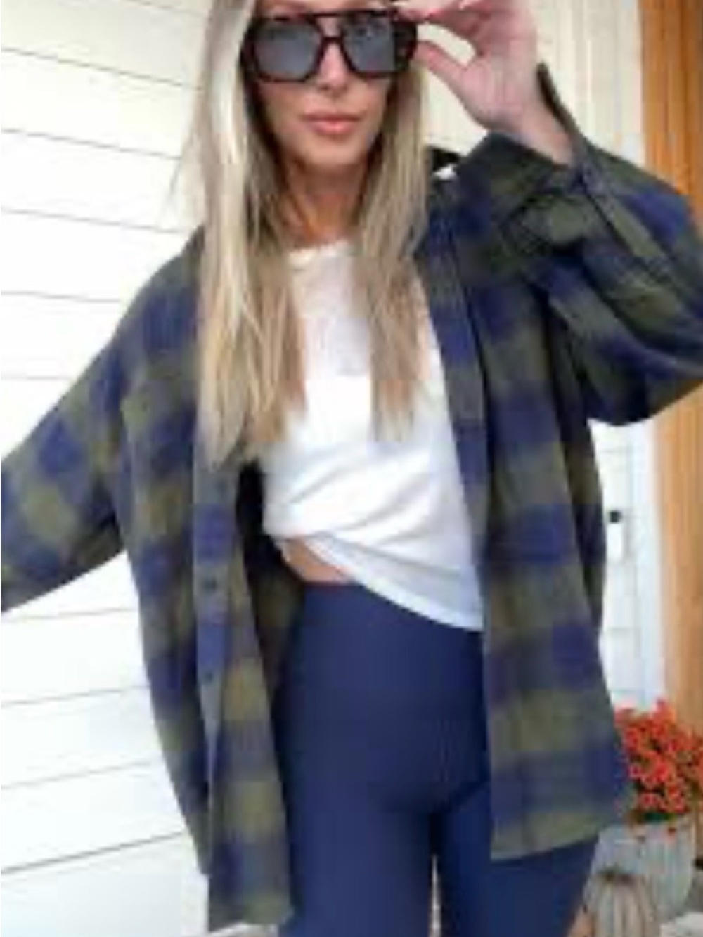 AERIE NWT Anytime Fave Flannel Button Down Shirt Plaid Medium